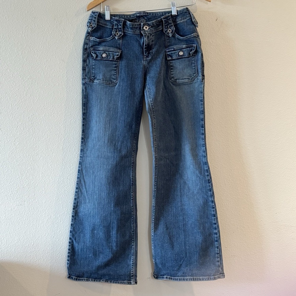 Vintage Silver Jeans Womens 32 Flare Jeans Low Rise Cargo Pocket Y2K